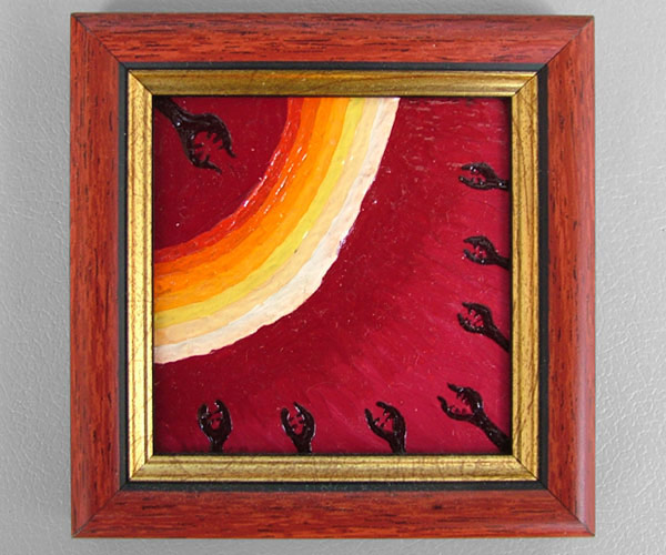 Юр.Ханон. «Свѣтило» апрель 225, масло, оргалит, 62 x 61 (полный размер 85x85 мм) - лицевая сторона